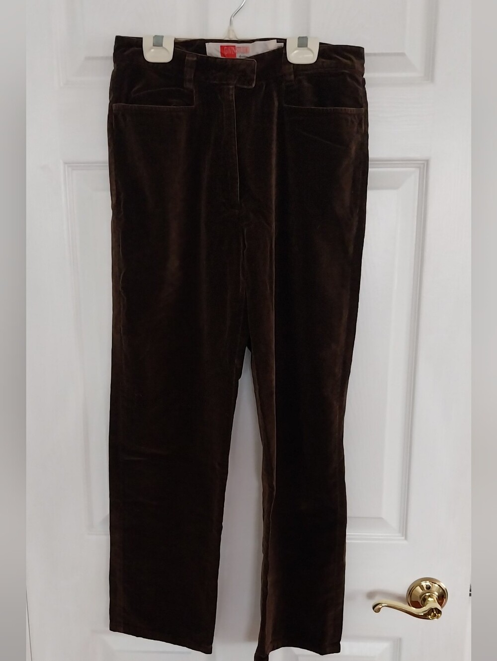 💯% Cotton Brown Velvet Straight-Leg Pants
